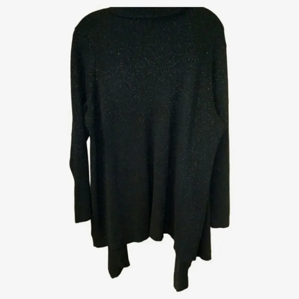 TORRIID Plusย Size Black Sparkly Drape Front Cardigan WithโOverlapping Layers 3X - Picture 10 of 14
